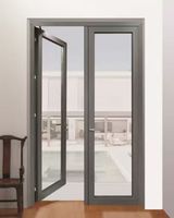 Puerta Abatible de Aluminio Personalizada de Fábrica, Vidrio Templado Aislante, Insonorizada e Impermeable, para Villas, Hoteles y Comercios