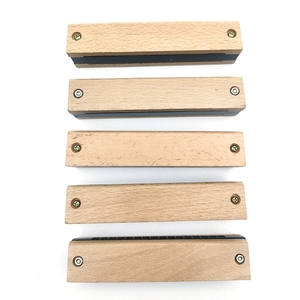 Armónica de madera de haya de doble fila de 16 orificios, afinación en Do, instrumento de viento para principiantes, juguete educativo para la iniciación musical de niños pequeños - Product Image 3