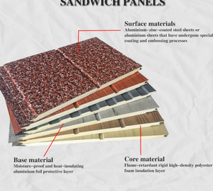 Maison préfabriquée moderne et écologique avec panneaux sandwich en métal sculpté et PU, résistants aux intempéries et au feu, pour <span class=keywords><strong>mur</strong></span> extérieur et cuisine - Product Image 3