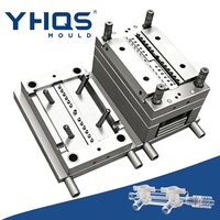 Molde de inyección de plástico de alta precisión YHQS para colectores de grifos de 3 vías, sistema de múltiples cavidades de canal frío/caliente