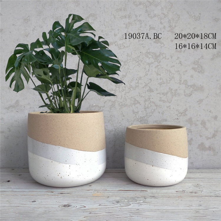 Brown and white decor planter succulent pot