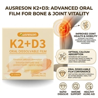 Ausreson Vitamine D3 et K2 MK7 3000 UI 10000 UI Bandes Orales Dissolvables Complément Articulaire et Immunitaire Végétalien Vitamine D3 K2 Film Oral Dissolvable