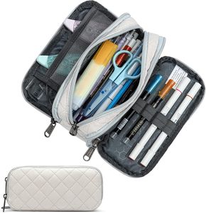 Estuche Grande para Lápices, Gran Capacidad, 3 Compartimentos, Cierre de Cremallera, Uso en Oficina, para Adultos (01-3ALLG), Hecho en China - Product Image 3