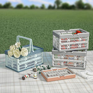 Panier de rangement pliable en plastique avec poignée, idéal pour la maison et la cuisine - Vente en gros - Product Image 4