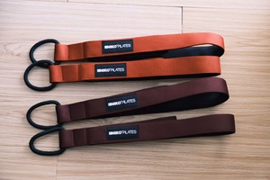 Correas Dobles <span class=keywords><strong>INIKO</strong></span> R0202415 para Pilates y Fitness, para Uso en Reformer y Cadillac en Estudios, Tejido Rojo Anaranjado, Nailon 4.6x42mm - Product Image 2