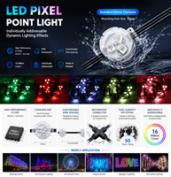 Module de lumière LED RGB 30 mm WS2811 UCS1903, adressable numériquement, étanche, guirlande lumineuse LED pour décoration extérieure