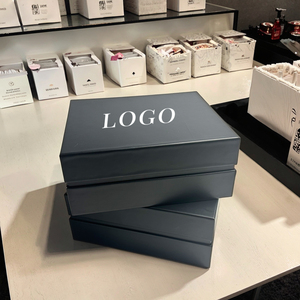 Hot <strong>Sale</strong> Black Rigid Paper <strong>Box</strong> with Lift-Off Lid Sponge Liner Customized Shoulder Neck Raphe Perfume Bottle Packaging Gift Boxes - Product Image 3