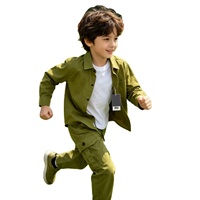 Ensemble de vêtements de travail en coton pour les loisirs, 8-13 ans, chemise longue + pantalon, ensemble 3 en 1 à manches longues