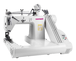 Machine à point de chaînette à bras déporté RONMACK RM-928XH-PL-D à deux aiguilles pour matériaux lourds, alimentation manuelle, haute vitesse - Product Image 1