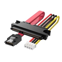 Pabrik Kustom Grosir Kabel Data 22pin 7+15P ke 12Pin SA TA Splitter Inti Tembaga Berisolasi PVC 150mm untuk Perbaikan Komputer