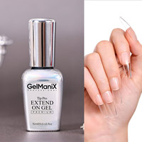 Hanyi 15ml Gel d'extension d'ongles sans HEMA ni TPO, forte adhérence, tenue 28 jours, colle à ongles en gel personnalisable OEM