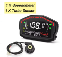 CQHZJ Speedometer Digital Sepeda Motor LCD Odometer Tachometer Indikator Gigi Sensor Turbo Tahan Air 12V untuk Sepeda Motor ATV