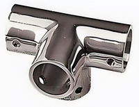 Connecteur de tube à quatre voies en acier inoxydable 316, finition miroir polie, pour main courante d'angle marine