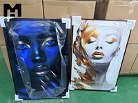 Affiches et impressions HomeDecor, portraits de visages féminins, peinture pop art, style graffiti luxueux et coloré, art mural sur toile avec cadre