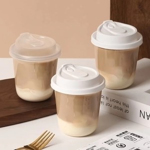 Bicchieri di Plastica Trasparenti Personalizzati a Forma di U da 89mm per Bevande da Asporto, Tè al Latte, Boba e Caffè, con Coperchi - Product Image 4