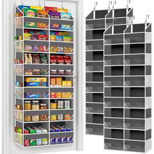 Organisateur à suspendre derrière la porte, 6 niveaux, 12 compartiments, 1 paquet, gris, rangement suspendu pour utilisation derrière la porte ou au mur - Product Image 1