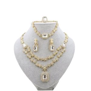 Jewelry Set <b>for</b> Women, Necklace Dangle Earrings <b>Bracelet</b> Set, Gold Plated Cubic Zirconia,Wedding Party Jewelry Bridal <b>Bridesmaid</b> - Product Image 5