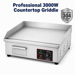 Commercial High Efficiency 1500W Electric <b>Flat</b> <b>Top</b> <b>Griddle</b> Stainless Steel Countertop <b>Griddle</b> Machine for Restaurant Snack Bar - Product Image 2