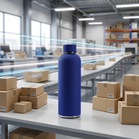 Bouteille isotherme en acier inoxydable de 500 ml avec couvercle, isolation thermique de 12 à 24 heures, écologique, pour les voyages, la salle de sport, le sport, l'extérieur