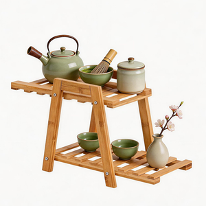 <b>Table</b> Flower <b>Plant</b> Stand Bamboo Desk Storage Rack Mini <b>Table</b> Flower <b>Plant</b> Stand - Product Image 1