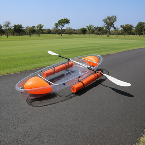 Kayak transparent 8 pieds, 1 personne, 1 siège, coque en PC cristal, kayak de randonnée et de loisirs, kayak transparent pour rivières, lacs et activités de plein air - Product Image 3