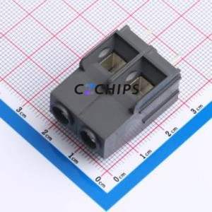 158-A-111/02 Screw Terminal Block Through hole Component (THT),P=10.16mm Connector 1x2P 10.16mm Gray Right Angle Insert - Product Image 1