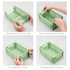 Stock Factory Durable Reliable Eco-Friendly Small Size Plastic PP <strong>Folding</strong> Storage Basket Collapsible Home Kitchen Storage <strong>Crate</strong> - Product Image 6