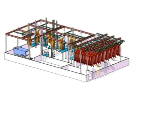 Mesin pemotongan hewan ternak produksi profesional perlengkapan Abattoir garis pemotongan untuk rumah pemotongan sapi