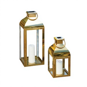 Modern Luxury Brass Metal Candle <b>Lantern</b> With Gold Finished For Home Ramadan Eid Decoration <b>Vintage</b> <b>Lanterns</b> Wholesale Supplies - Product Image 2