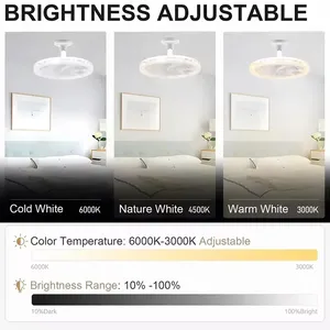 Điều khiển từ xa E27 Quạt đèn 4 tốc độ 360 ° lưu thông không khí cho phòng bếp nhà chiếu sáng hiện đại quạt trần với ánh sáng <span class=keywords><strong>LED</strong></span> - Product Image 2