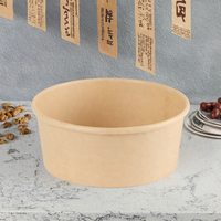 Bols à salade jetables en papier kraft biodégradable de qualité alimentaire, à paroi simple, imprimés en sérigraphie, pour usage industriel, King Garden