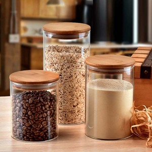 Wadah Makanan Kedap Udara, Wadah Penyimpanan Dapur, Kotak Penyimpanan Makanan, Stoples Kaca dengan Tutup, Penyimpanan dan Tutup Dapur - Product Image 4