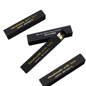 Factory Custom Black Cardboard Long Wooden Match Stick <strong>Matchbox</strong> Small Folding Match Packing Sliding Drawer <strong>Box</strong> with Your logo - Product Image 3