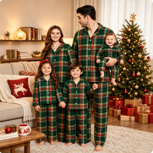 Abito Invernale in Cotone Semplice ed Elegante, Stile Natalizio <span class=keywords><strong>a</strong></span> Quadri, Coordinato per <span class=keywords><strong>Famiglia</strong></span> - Product Image 6
