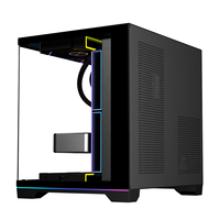 Boîtier PC de bureau Micro-ATX Ruix Carnival S2, vente en gros, tour moyenne, anti-collision, verre trempé, vue complète, pour jeux