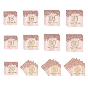 Décoration moderne en papier de soie de serviettes de fête d'anniversaire de conception de <span class=keywords><strong>diamant</strong></span> d'or rose pour des célébrations - Product Image 6