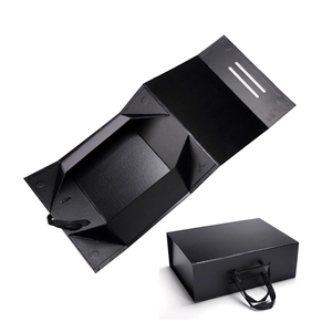 Wholesale Custom Cosmetic Magnetic Rigid Foldable Collapsible Folders Embossing Recyclable Paper Packaging Logo Lid Ribbon - Product Image 1