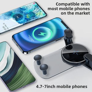 Supporto per telefono da <span class=keywords><strong>auto</strong></span> con ricarica wireless rapida da 15W, universale in ABS con fissaggio automatico e robuste barre di supporto per bocchette dell'aria - Product Image 5