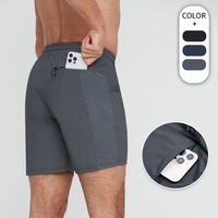 Shorts de sport pour hommes, 80% nylon, 20% élasthanne, taille élastique, séchage rapide, en stock, logo personnalisé, marque OEM, fournisseur