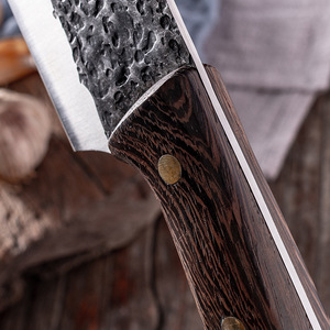 Couteau de chef en acier inoxydable à haute teneur en carbone forgé à la main lame de <span class=keywords><strong>boucher</strong></span> avec manche en bois - Product Image 4