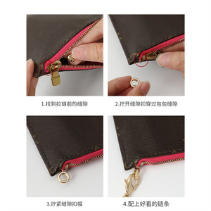 LST223 Accessoires <span class=keywords><strong>de</strong></span> <span class=keywords><strong>sac</strong></span> DIY : Boucle <span class=keywords><strong>de</strong></span> réglage métallique sans perçage pour fermeture éclair, pièces intérieures en laiton pour sacs messager et sacs pour téléphone portable - Product Image 4