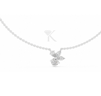Collier en Y pour femme KRUP JEWELS avec diamant de laboratoire floral, pendentif goutte en or massif motif vigne botanique, pendentif lariat cascade naturel