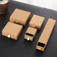 Boîte d'emballage pour bijoux en papier kraft Xiyu, boîte de rangement pour boucles d'oreilles, bagues, colliers, boîte cadeau à tiroir avec gaufrage quadricolore