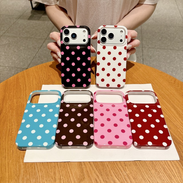 Wholesale IMD Polka Dot Case for iphone 17 Pro Max Shockproof Mobile Phone Case Compatible for iphone 13 14 Plus 15 16 Pro Max