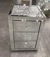Lampe de chevet avec miroir à LED, diamant écrasé, qualité supérieure, table de nuit, miroir, à LED