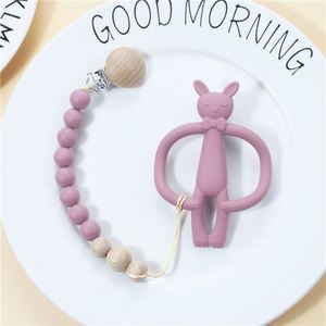 Ensemble <span class=keywords><strong>de</strong></span> perles <span class=keywords><strong>de</strong></span> dentition en silicone <span class=keywords><strong>de</strong></span> qualité alimentaire sans BPA en forme d'ours, clip <span class=keywords><strong>de</strong></span> sucette, accessoires <span class=keywords><strong>de</strong></span> dentition <span class=keywords><strong>pour</strong></span> bébé à faire soi-même, faible MOQ en stock - Product Image 1