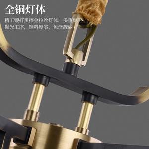 โคมไฟระย้าทองแดงสไตล์จีนใหม่ ดีไซน์หรูหรา สร้างสรรค์ พร้อมไฟ LED ปรับระดับความสูงได้ ถนอมสายตา เหมาะสำหรับห้องนั่งเล่น - Product Image 5