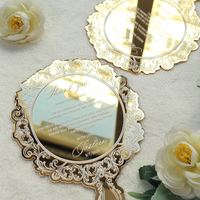Maßgefertigte Goldene Spiegel-Acryl-Plakette im Vintage-Handform-Design als Dankeschön-Geschenk für Hochzeiten, Geburtstage und Partys