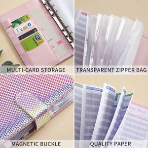 Wholesale Colorful Loose-leaf Office Notebook, Glitter A6 Budget Binder Luxury with Cash <b>Envelopes</b> Budget Binder Planner - Product Image 4