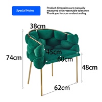 Fauteuil d'appoint de style scandinave, mobilier de salon, mobilier de maison, canapé, base en métal, chaise de salon de beauté en velours, chaise bulle